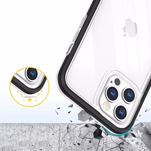 Kirkas 3in1 tapauksessa iPhone 12 Pro Max tapauksessa geeli kansi kehys musta