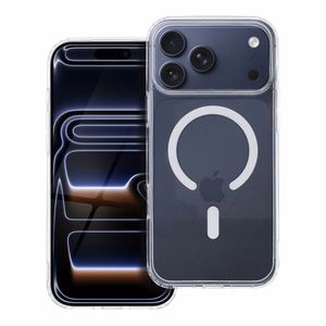Suojakuori iPhone 17 PRO MAX:lle Drop Glue Colorful Ring Mag Cover MagSafe-yhteensopiva valkoinen