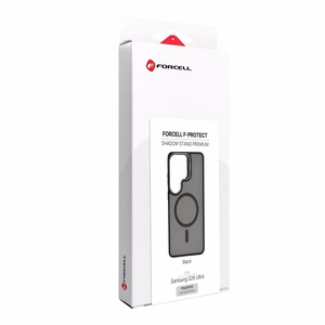 Suojakuori Samsung S26 ULTRA Forcell F-Protect Shadow Stand Premium MagSafe-yhteensopiva musta