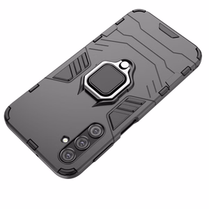 Ring Armor panssari Suojakuori Samsung Galaxy A24 4G:lle Magneettinen pidike sormusrengas musta