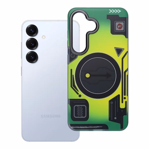 Suojakuori Samsung S25:lle Forcell F-Protect Levels Dual Layer 4D MagSafe-yhteensopiva Military Drop-Test cyber green