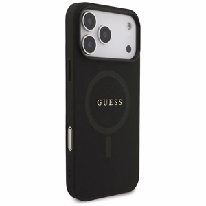 Guess Saffiano Classic Logo MagSafe Suojakuori iPhone 17 Pro Maxille - musta
