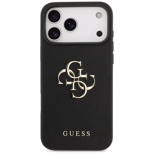 Guess Grained Big 4G & Classic Logo Suojakuori iPhone 17 Pro Maxille - musta