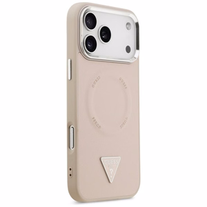 Guess MagSafe Suojakuori iPhone 17 Pro:lle GUHMP17LPSDTSCMP (PU Triangle Logo) - Vaaleanpunainen