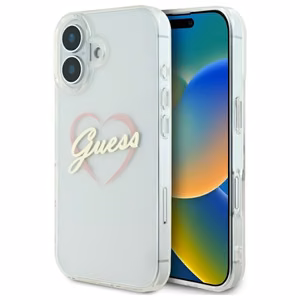 Guess IML Heart Suojakuori iPhone 16:lle - läpinäkyvä