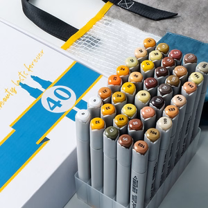 Double-sided Marker Pens ARRTX Oros, 40 Colours, yellow tone shade