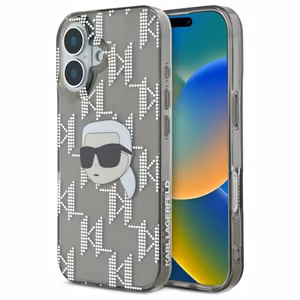 Karl Lagerfeld IML Karl Head Electroplated iPhone 16 Suojakuori - Musta