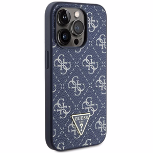 Guess 4G Triangle Metal Logo suojakuori iPhone 15 Pro:lle - sininen