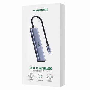 Adapter Ugreen "2-in-1" Silver (Input: Type-C / Ouput: 4-USB)