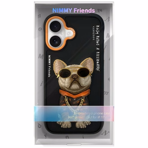 NIMMY Suojakuori GLASSES COOL DOG iPhone 17:lle - musta
