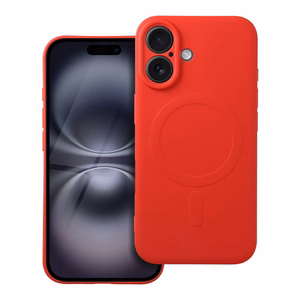 Silikoninen Mag Cover iPhone 16:lle yhteensopiva MagSafen kanssa punainen