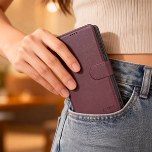Tech-Protect Wallet -suojakuori Samsung Galaxy S26 Ultralle - viininpunainen