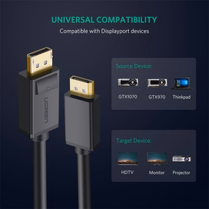 Ugreen 10211 DisplayPort-kaapeli 1 m Musta
