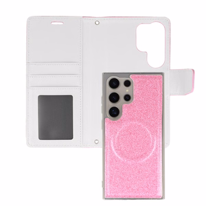 Glitter MagSafe Läppäsuojakuori Samsung Galaxy S24 Plus:lle - vaaleanpunainen