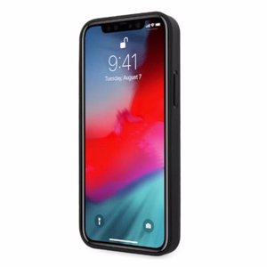 Mercedes Nahka rei'itetty alue Kotelo iPhone 12 Pro Max - musta