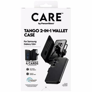 CARE by PanzerGlass Tango 2-in-1 lompakkosuojakuori Samsung Galaxy S26+ musta