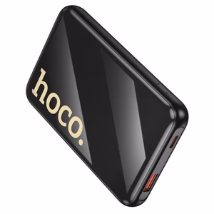 Hoco Q37 -varavirtalähde 10000 mAh QC PD 22,5W sisäänrakennetuilla kaapeleilla USB-C + Lightning, musta