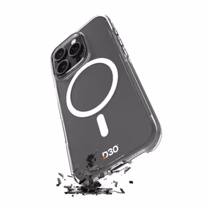Puro Impact Clear D3O MagSafe Silikoninen Suojakuori iPhone 16 Plusalle - läpinäkyvä
