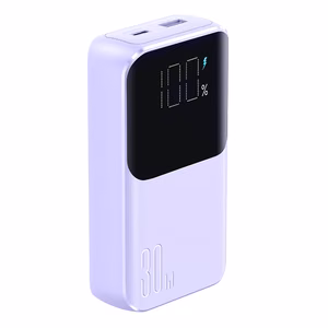 Joyroom JR-PBC07 20000mAh 30W mini-virtapankki USB-C- ja Lightning-kaapeleilla - violetti