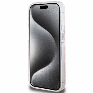 Guess IML GCube MagSafe Suojakuori iPhone 15 Pro:lle - vaaleanpunainen