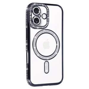 Bling MagSafe Suojakuori iPhone 17:lle musta