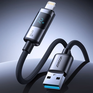 Joyroom S-A16 Pro Prism Series 3A USB-A - Lightning Kaapeli näytöllä 1.2m - Musta