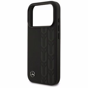 Mercedes Nahkainen Laurel Leaves MagSafe Suojakuori iPhone 17 Pro:lle - musta