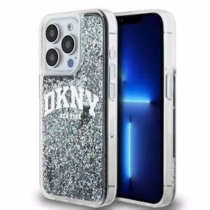 DKNY Liquid Glitter Big Logo Suojakuori iPhone 13 Pro / 13:lle - musta