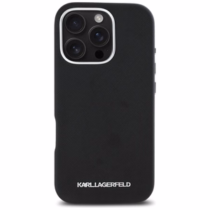 Karl Lagerfeld Hardcase MagSafe FW Saffiano Metal Logo suojakuori iPhone 16 Pro 6,3" musta