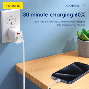 Foneng Kaapeli X110 - Type C - Type C - PD 60W 3A 1,2 metriä valkoinen
