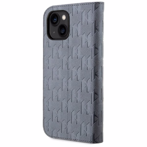 Karl Lagerfeld KLBKP14SSAKLHPG iPhone 14 6,1 kirjakuori hopeinen/hopeinen Saffiano Mono BT