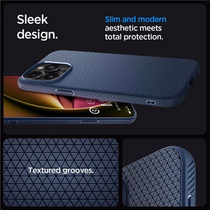 Spigen Liquid Air Suojakuori iPhone 15 Pro Max:lle - laivastonsininen