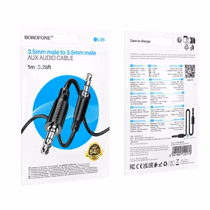 Borofone AUX-kaapeli BL26 Standard - jack 3,5mm - jack 3,5mm - 1 metri musta
