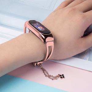 Metallinen rannekoru Xiaomi Mi Band 3 / 4 / 5 / 6 rannehihna - vaaleanpunainen
