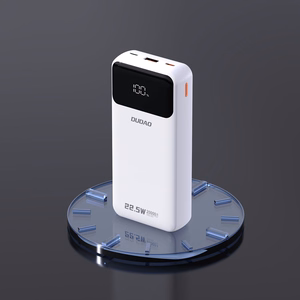 Dudao K15Pro Power Bank 20000mAh 22.5W PD USB-C / USB-A / Sisäänrakennettu Lightning ja USB-C kaapelit - Valkoinen
