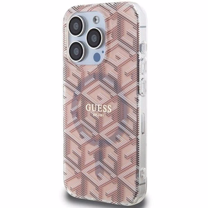 Guess IML GCube MagSafe Suojakuori iPhone 15 Pro Max:lle - vaaleanpunainen
