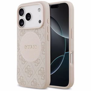 Guess 4G Circle Classic Logo MagSafe Suojakuori iPhone 17 Prolle - vaaleanpunainen