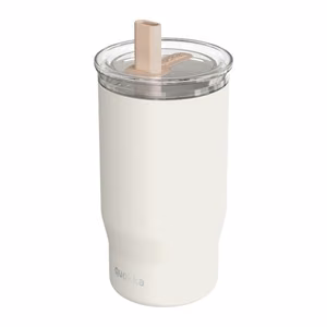 Quokka Mist stainless-steel thermal mug with straw, 720 ml, Ivory