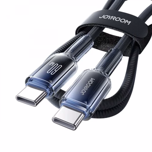 Joyroom S-A42 Crystal-Clear Series 60W USB-C - USB-C -kaapeli 1,2 m - musta