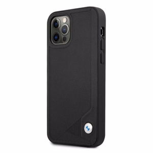 BMW Nahka Deboss kotelo iPhone 12 Pro Max - musta