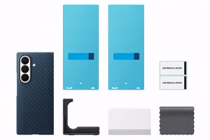 Samsung Galaxy Z Fold8 Ultra aramidikuituinen magneettisuojakuori ja 2 heijastusta vähentävää kalvoa, sininen