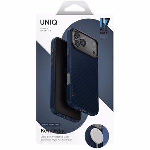 Uniq Keva EDGE Magclick Lataussuojakuori iPhone 17 Pro Max:lle - sininen