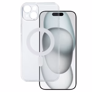 TEL PROTECT MagSilicone Suojakuori iPhone 15 Plus:lle läpinäkyvä