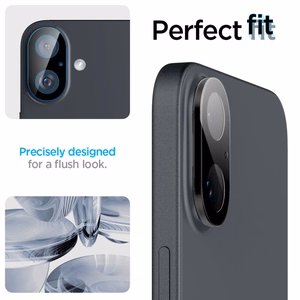 Spigen Optik GLAS.TR Kameransuoja 2-PACK iPhone 16 / 16 Plus:lle - musta