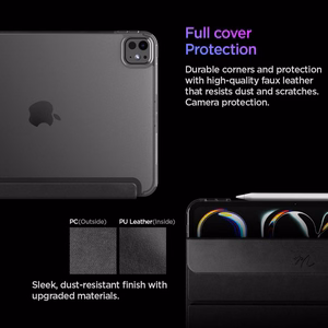 Spigen Liquid Air Folio Suojakuori iPad Pro 11 (2024) iPad Pro 11 (2025) -tabletille - musta