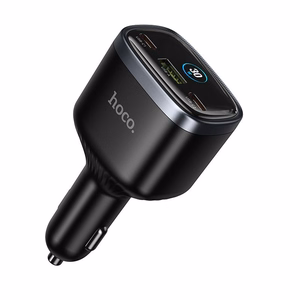 Hoco Z70 -autolaturi, USB-A + 2 × USB-C, PD QC3.0, 93 W, musta
