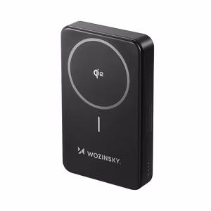 Powerbank Wozinsky WLWP-10KA0Y3S 22.5W PD Qi2 10000 mAh, jalustalla, 1x USB-A, 1x USB-C - musta