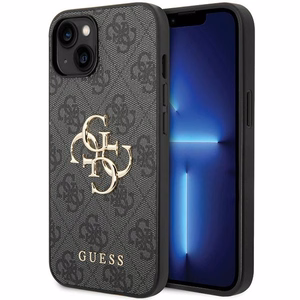 Guess 4G Big Metal Logo kotelo iPhone 15 - harmaa