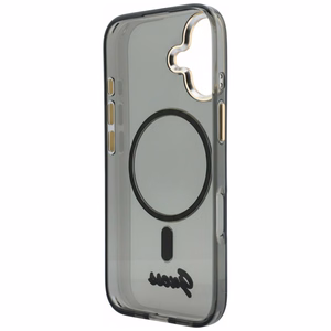 Guess IML Script Metal MagSafe Suojakuori iPhone 17:lle - musta