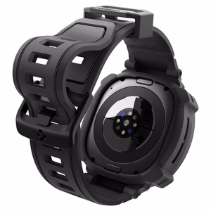 Spigen Rugged Armor Pro -suojakuori- ja rannekepakkaus Samsung Galaxy Watch Ultra 2 (2026) 47 mm -kellolle – mattamusta